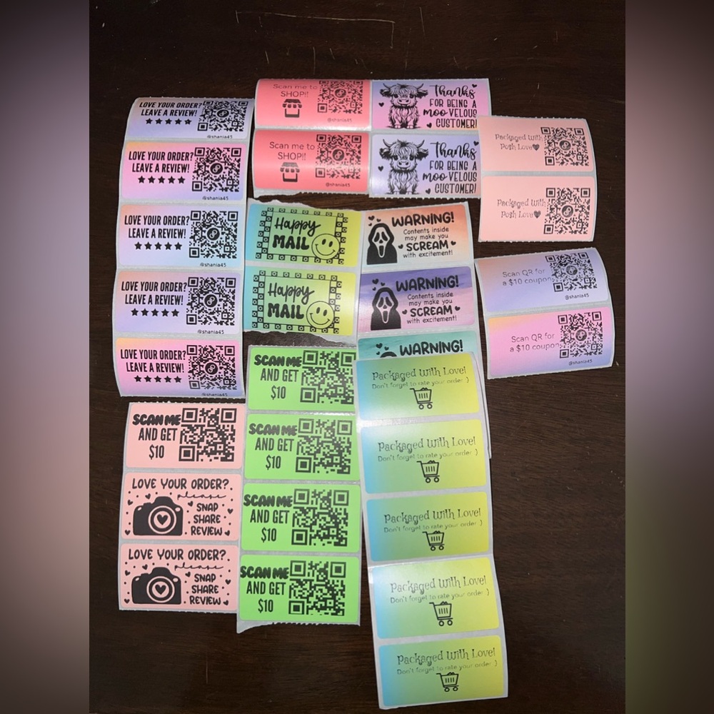 CUSTOM stickers with YOUR poshmark QR code & closet name!